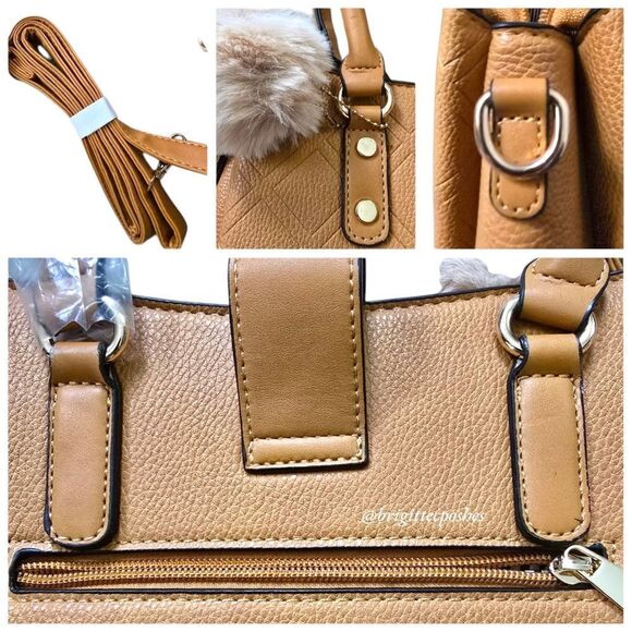 Women Tan Messenger Handbag With Shoulder Strap - Picture 7 of 12